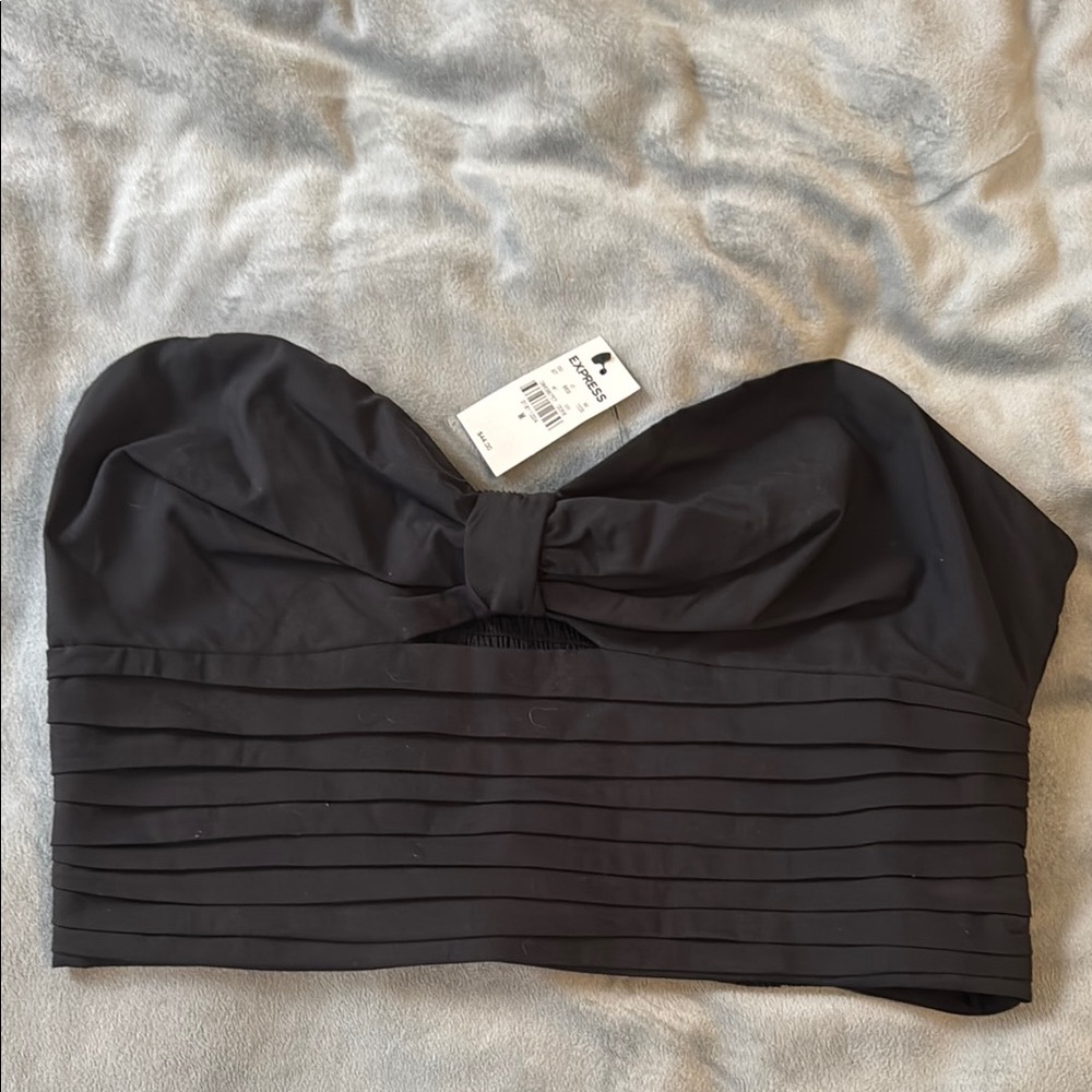 Elegant Express Black Strapless Crop Top